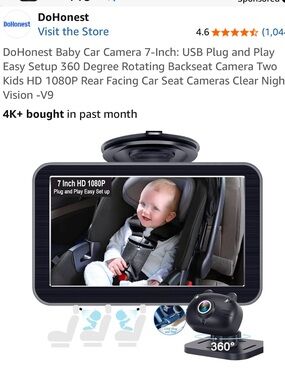 7" HD 1080P Baby Car Camera